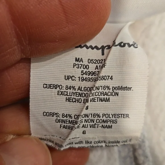 Champion Light Gray Joggers with Logo Men's LARGE - Picture 3 of 12